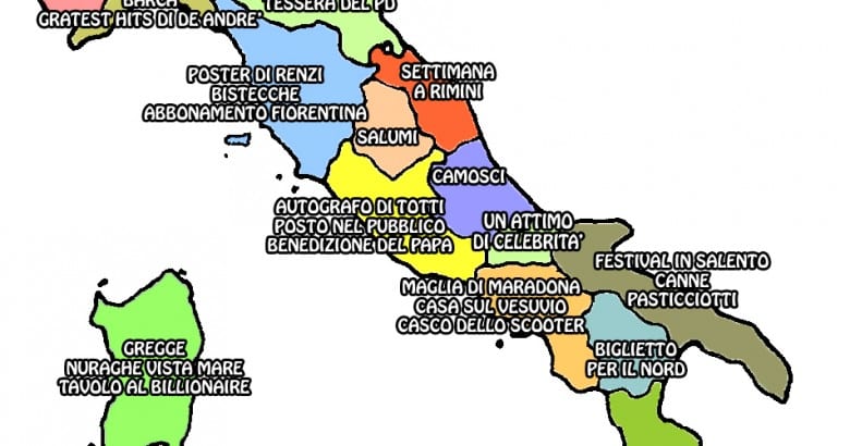 La mappa dei regali di laurea più comuni nelle regioni italiane