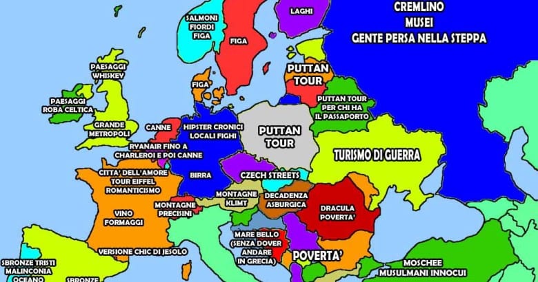 La mappa di che tipo di vacanza vi aspetta nei vari paesi europei